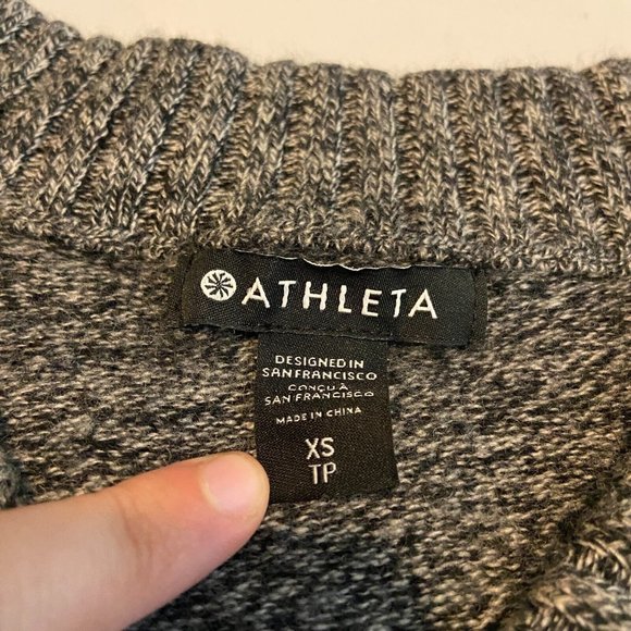 Athleta Women XS Vital V Neck Tunic Sweater Pullover Gray Stretch Wool Cashmere - Picture 4 of 10